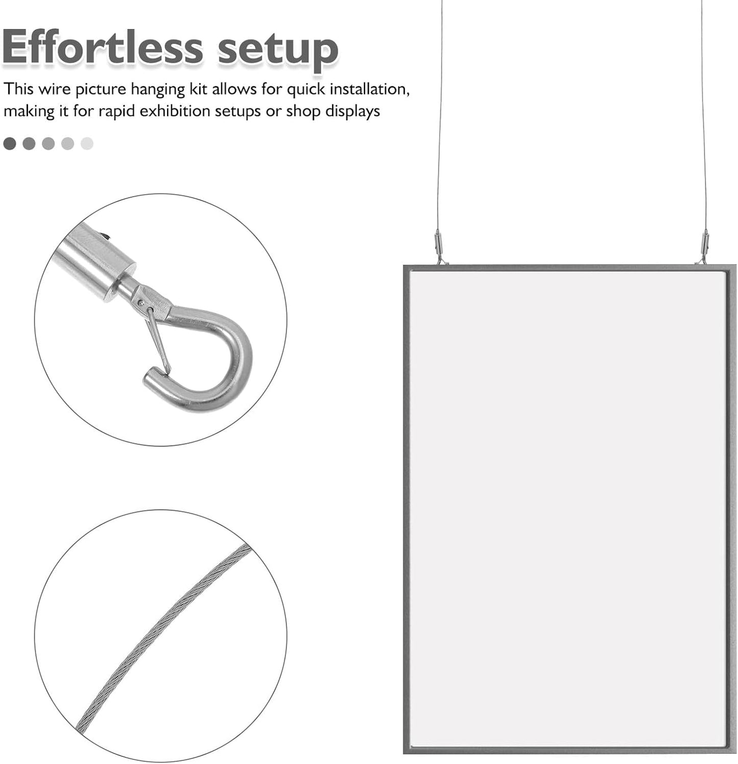 Set 2 cables acero inox ajustables para colgar
