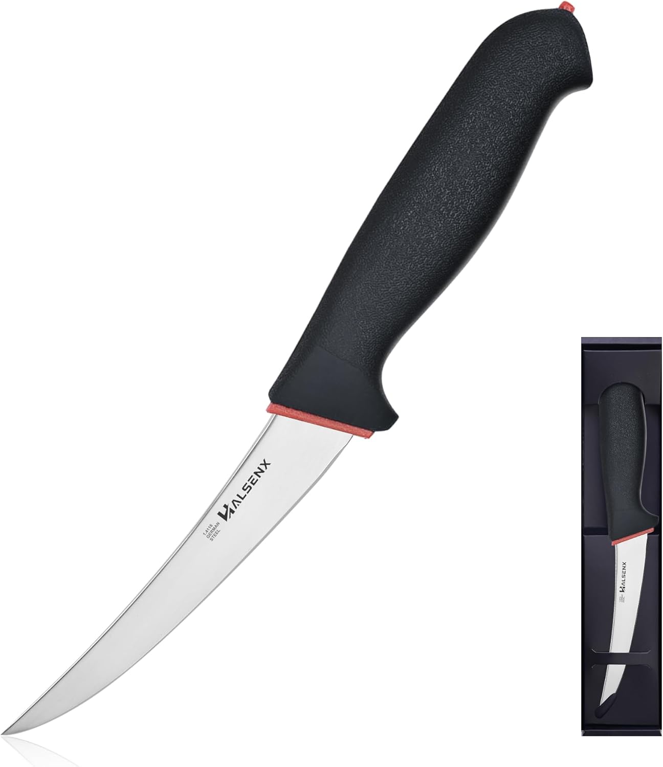 Cuchillo curvado de 5 pulgadas para deshuesar carne con mango antideslizante