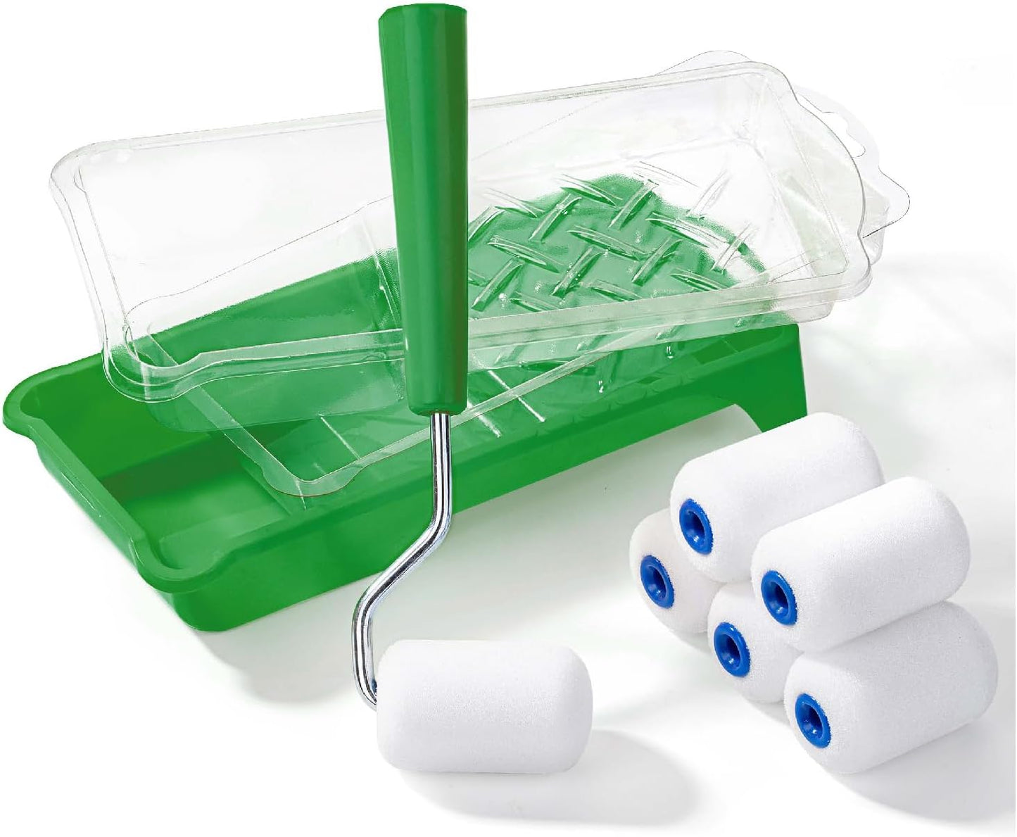 Kit rodillos pintura espuma 2pulg set 10 con bandeja