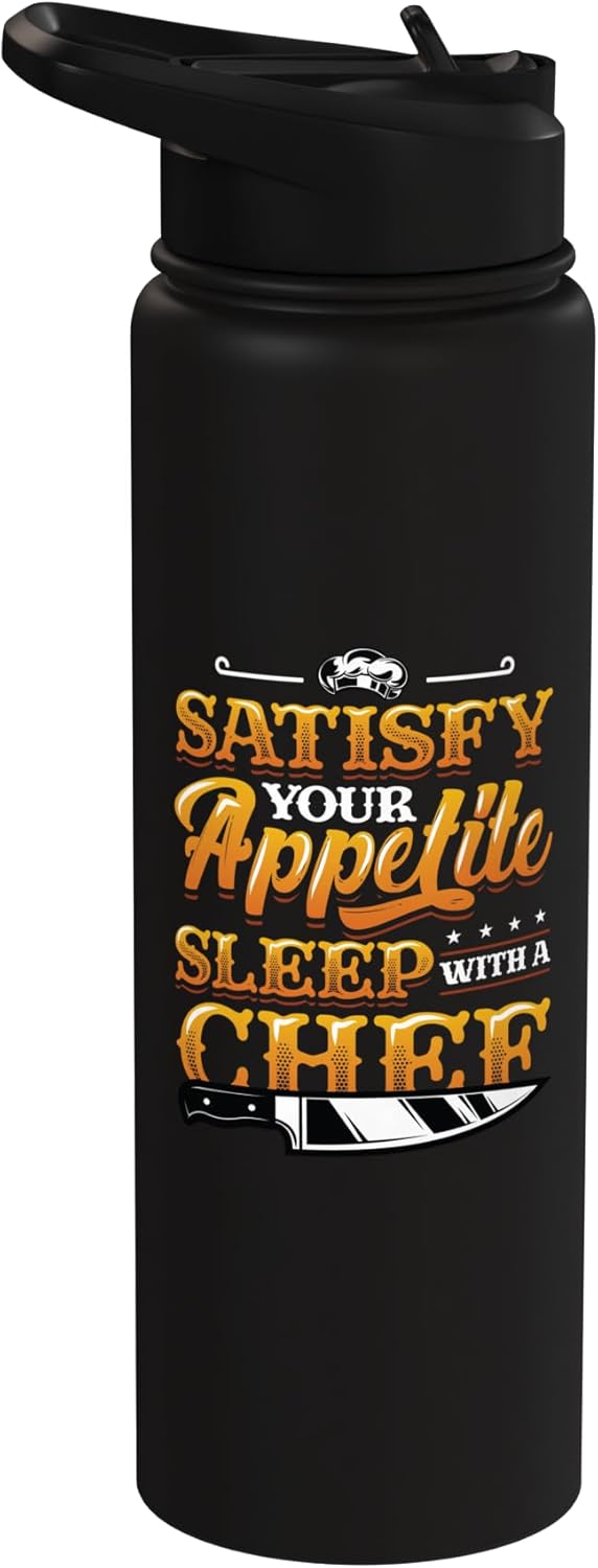 Botella agua acero inox aislada para chef