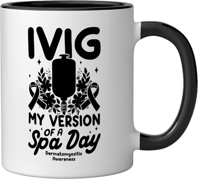 Taza cerámica para dermatomyositis warrior negra/blanca