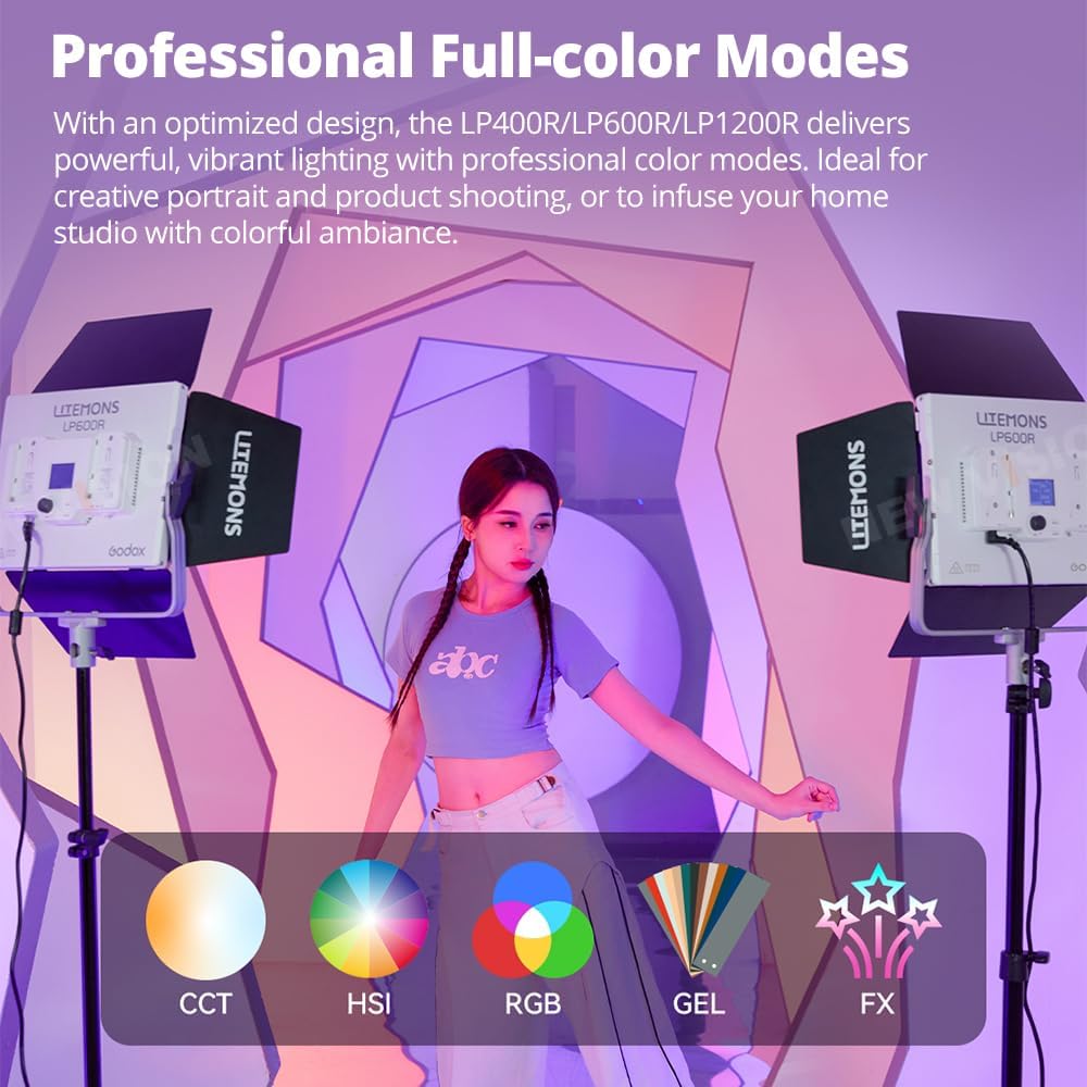 Luz LED RGB estudio 1800K-10000K 14 modos FX 2uds