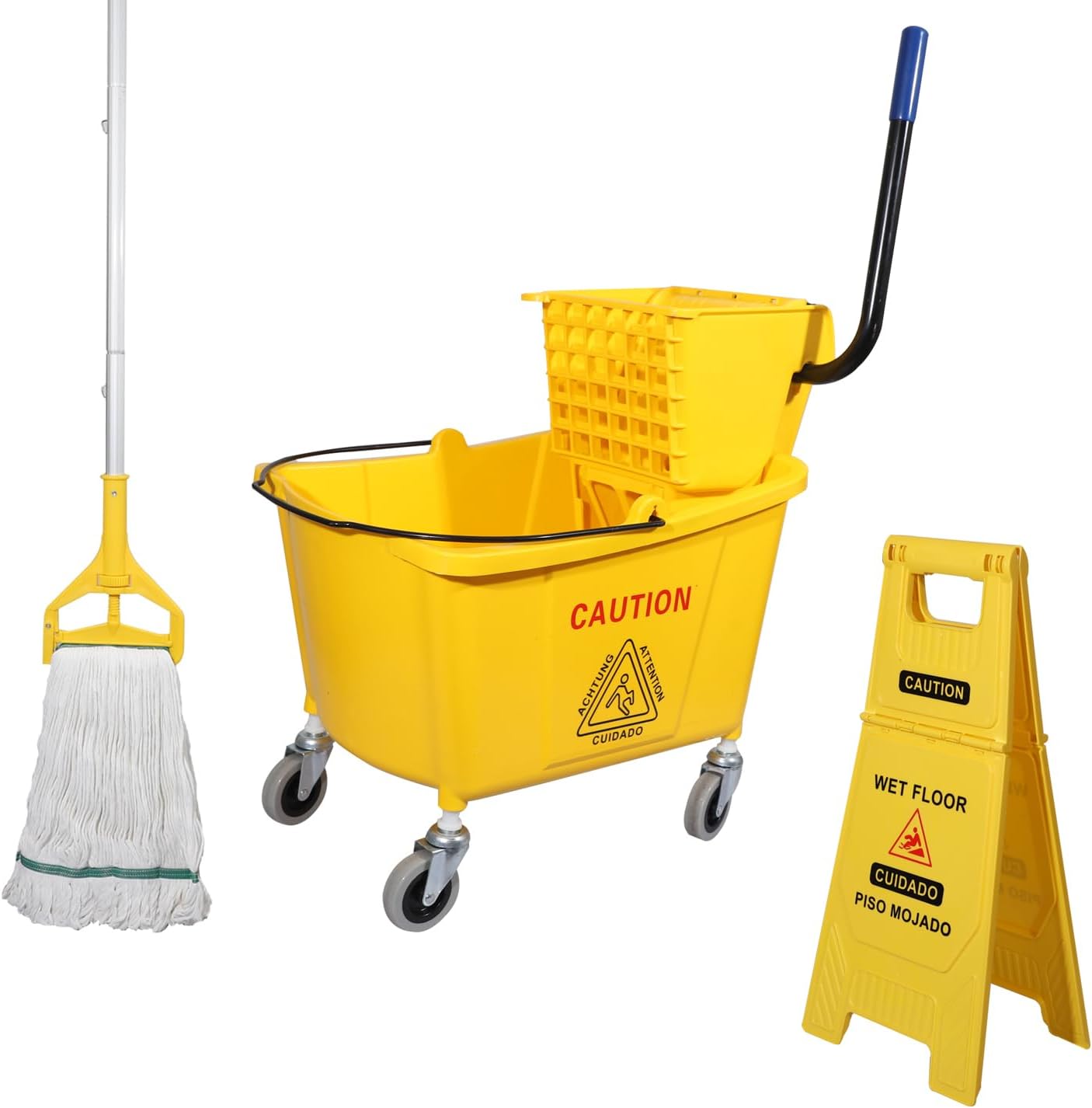 Escurridor prensa lateral 35qt amarillo 24pulg