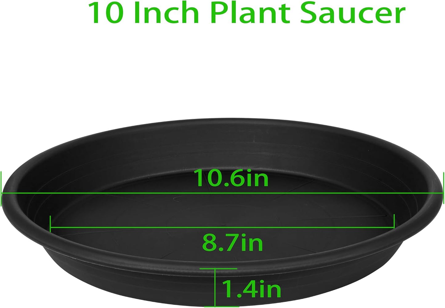 6 Pzas Platillos Plástico 10pulg para Macetas Interiores