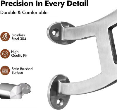 Kit riel barra 4ft acero inox 304 con barandilla 2pulg soportes