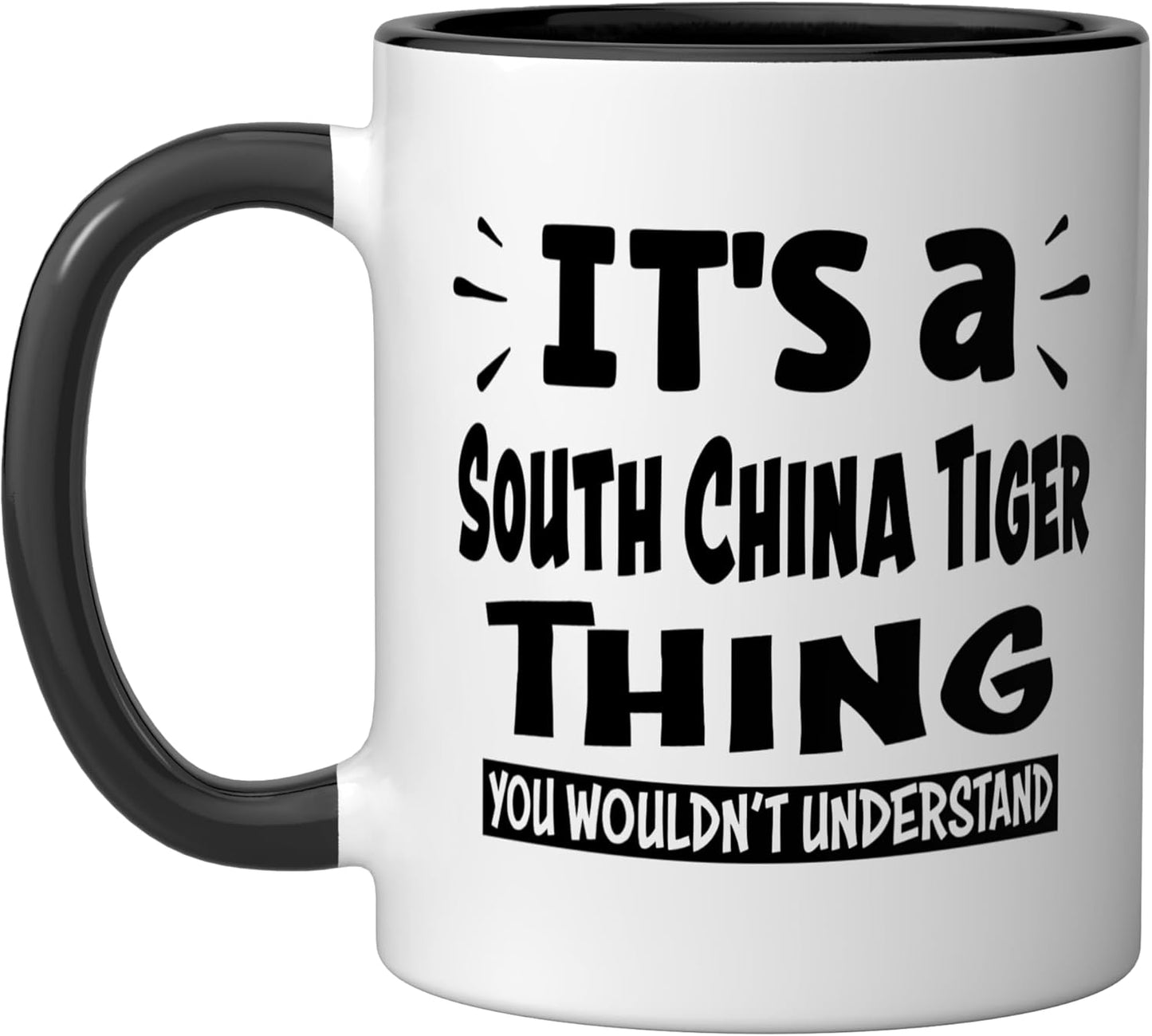 Taza cerámica para amantes de animales estilo tigre del sur de china negro/blanco