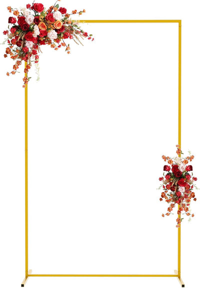 Soporte arco boda dorado 6.6x4pies metal cuadrado decoración