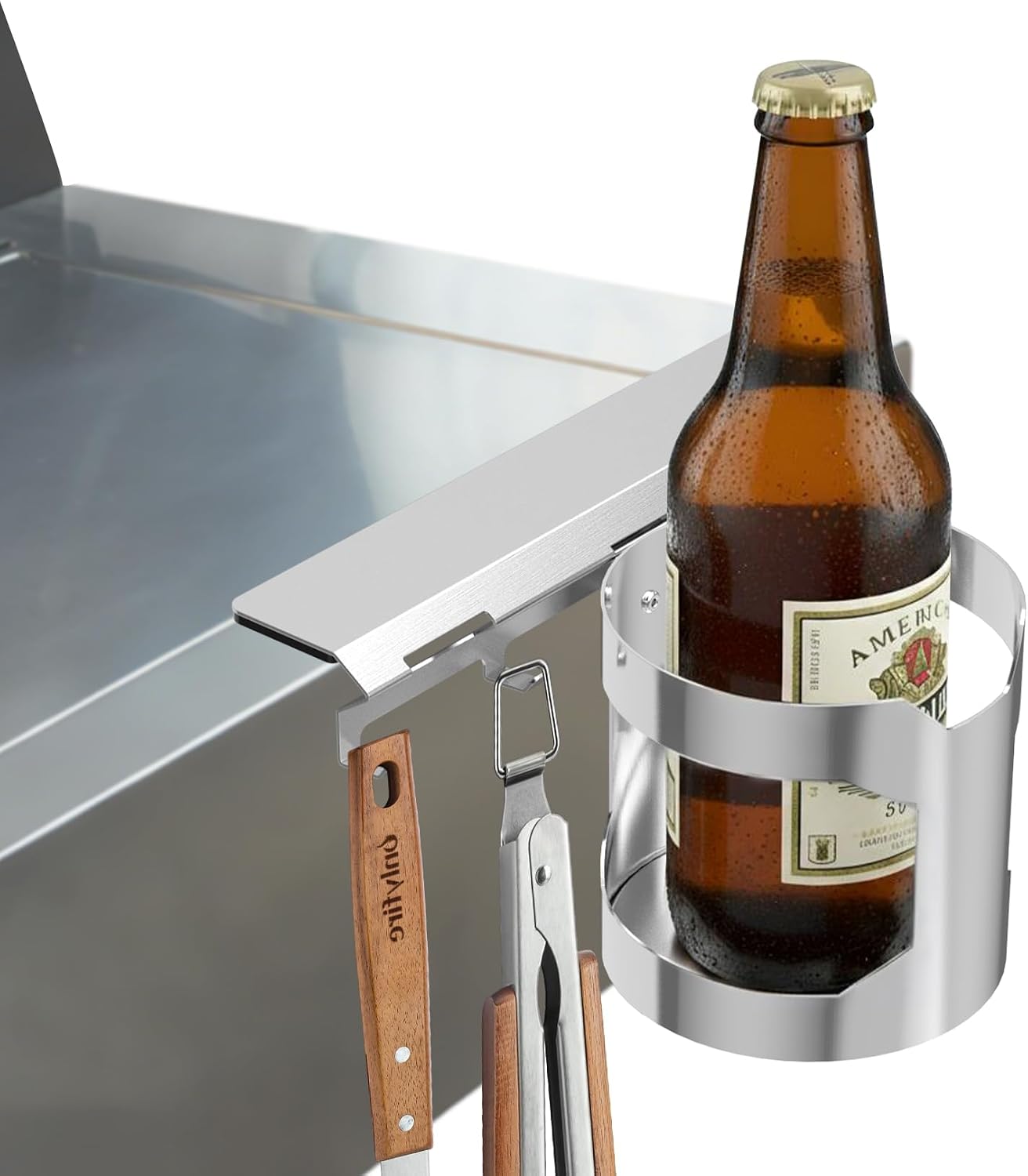 Soporte magnético botellas con ganchos para parrilla