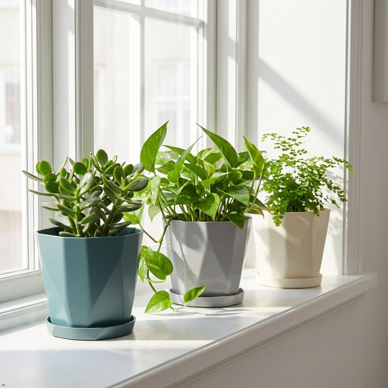3 Pzas Macetas Plástico 5pulg Interiores Exteriores Jardín