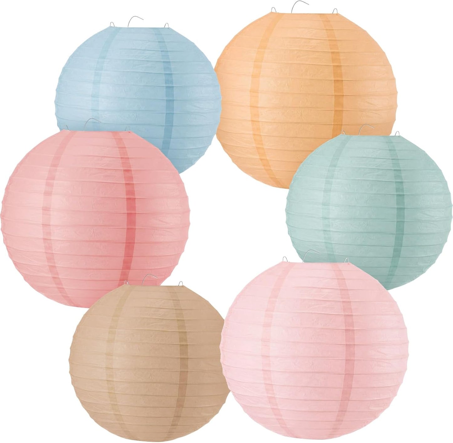 6 Linternas Papel Colgantes 8x10pulg Decorativas Hogar Aula