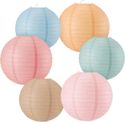 6 Linternas Papel Colgantes 8x10pulg Decorativas Hogar Aula