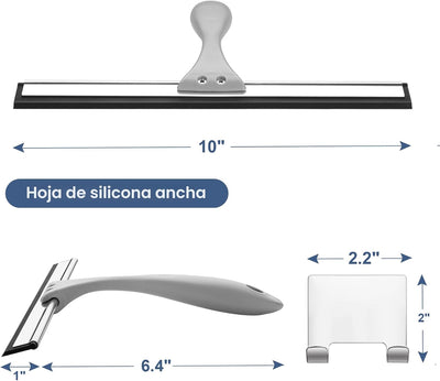 Escobilla goma puerta ducha multiusos con gancho 10pulg