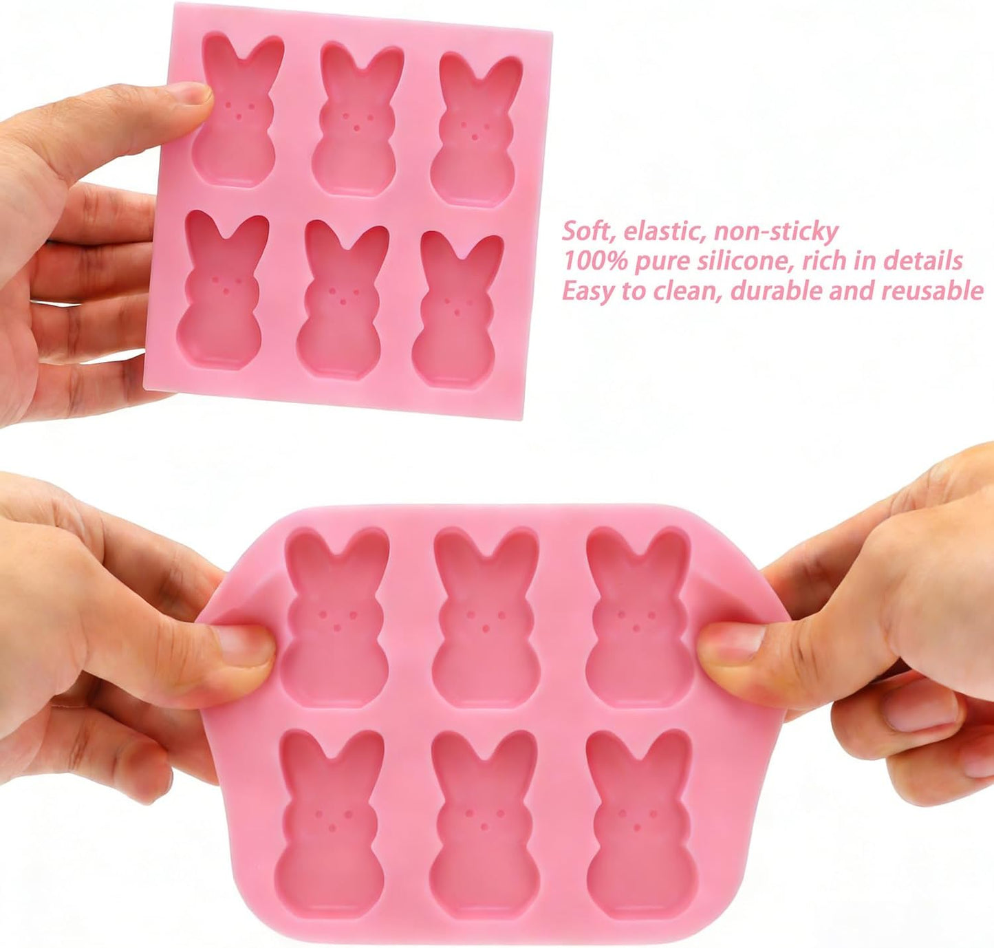 Moldes silicona Pascua 6 cavidades conejo decoración pastel