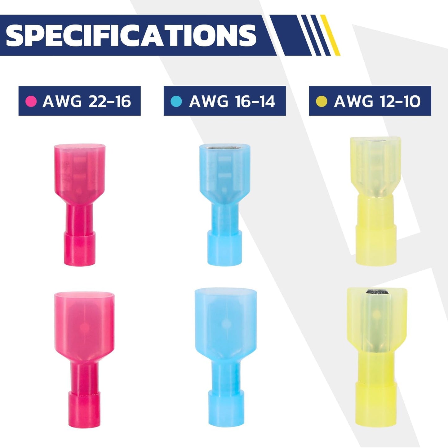 Conectores pala nailon 22-16 AWG macho hembra para vehiculos