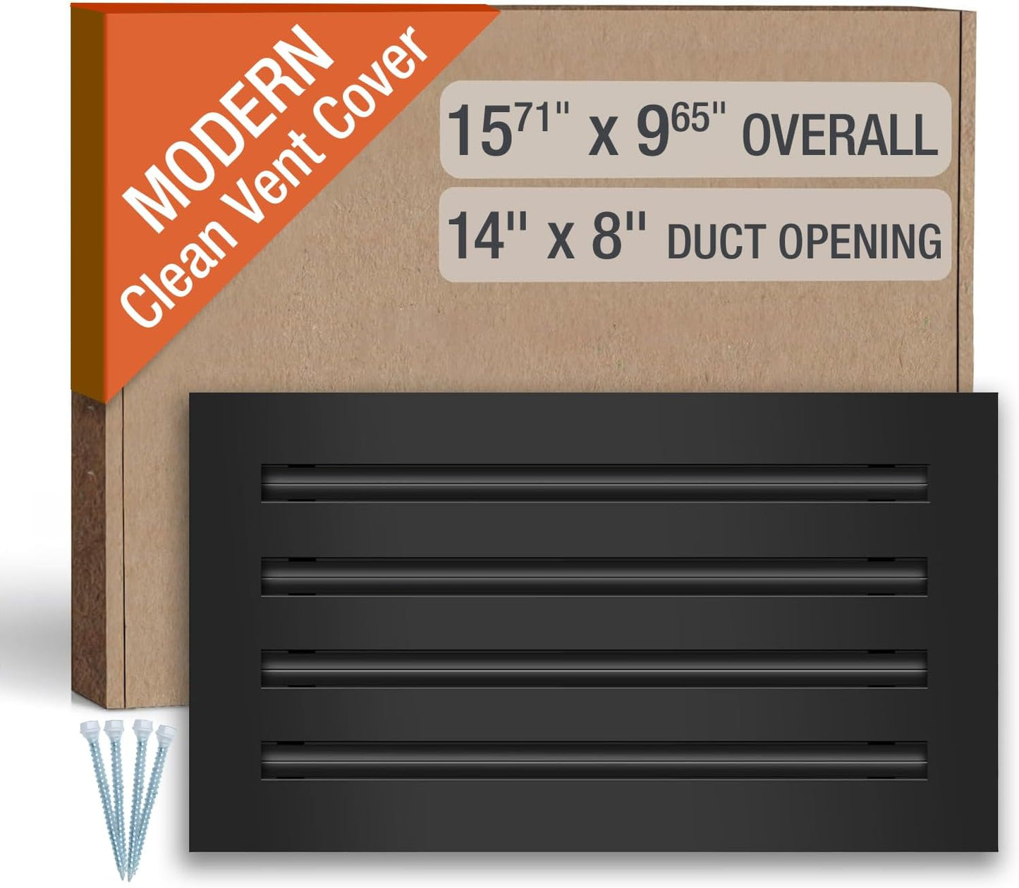 Cubierta ventilación CA 14x8pulg negra difusor ranura