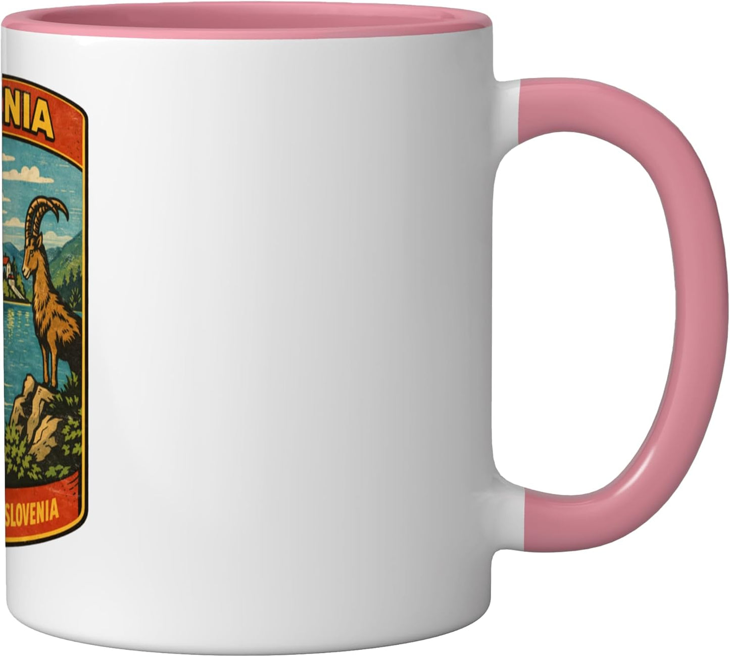 Taza Cerámica Slovenia Rosa/Blanca