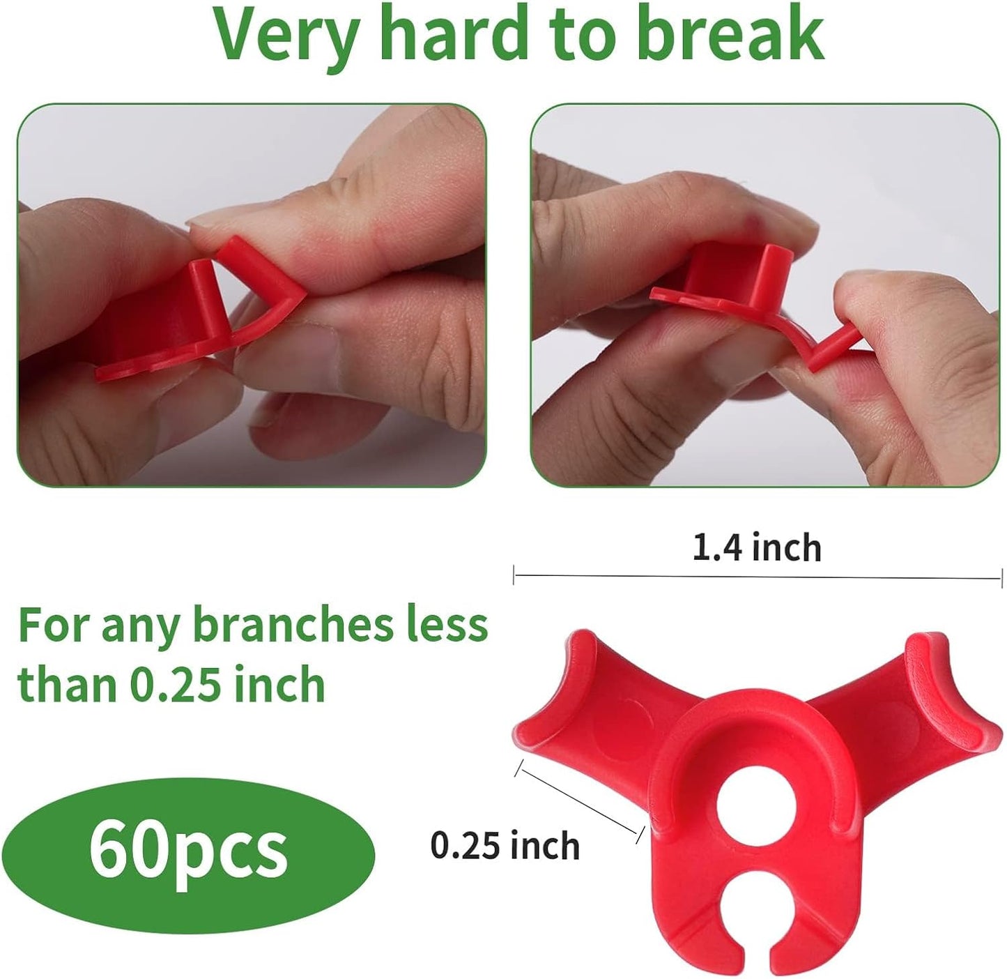 60 Clips Entrenamiento Plantas 90 Grados Suaves Rojo