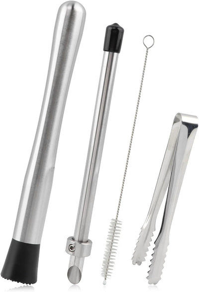 Perforador paja y muddler acero inox para limonada