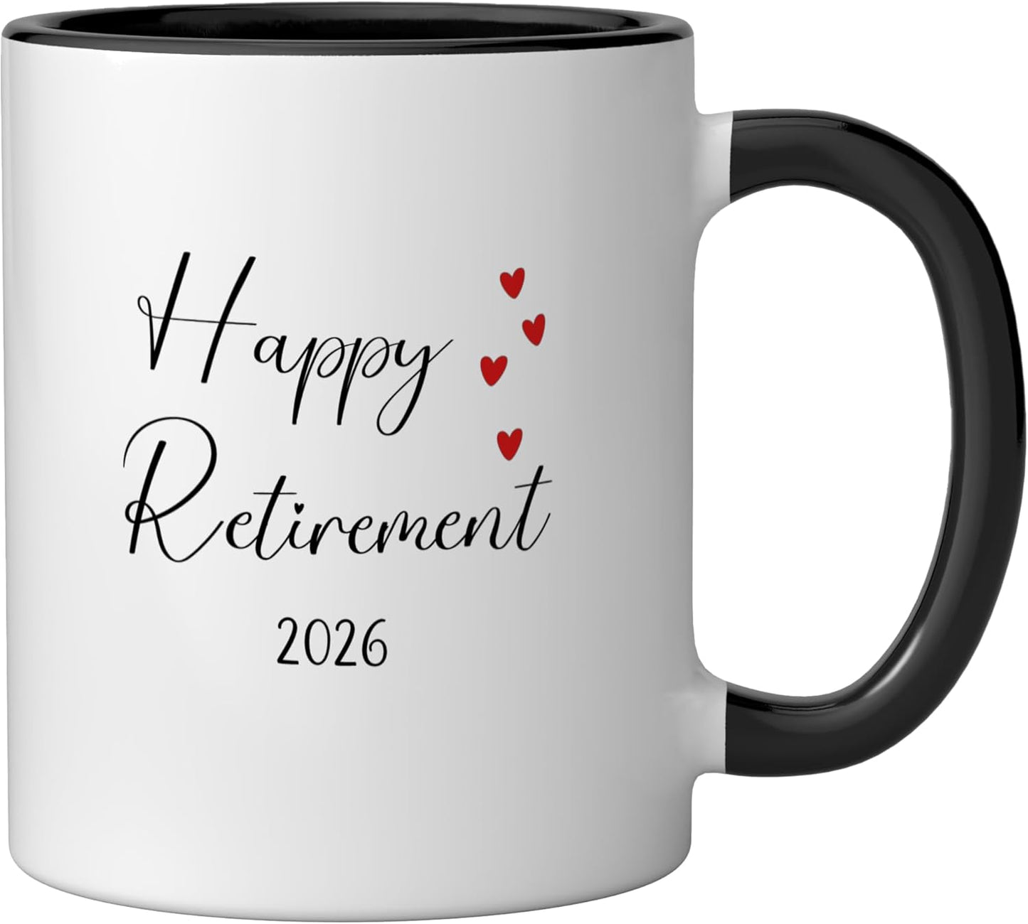 Taza de cerámica Funny Retirement para mujer, hombre, papá, compañero de trabajo, amigo en negro y blanco