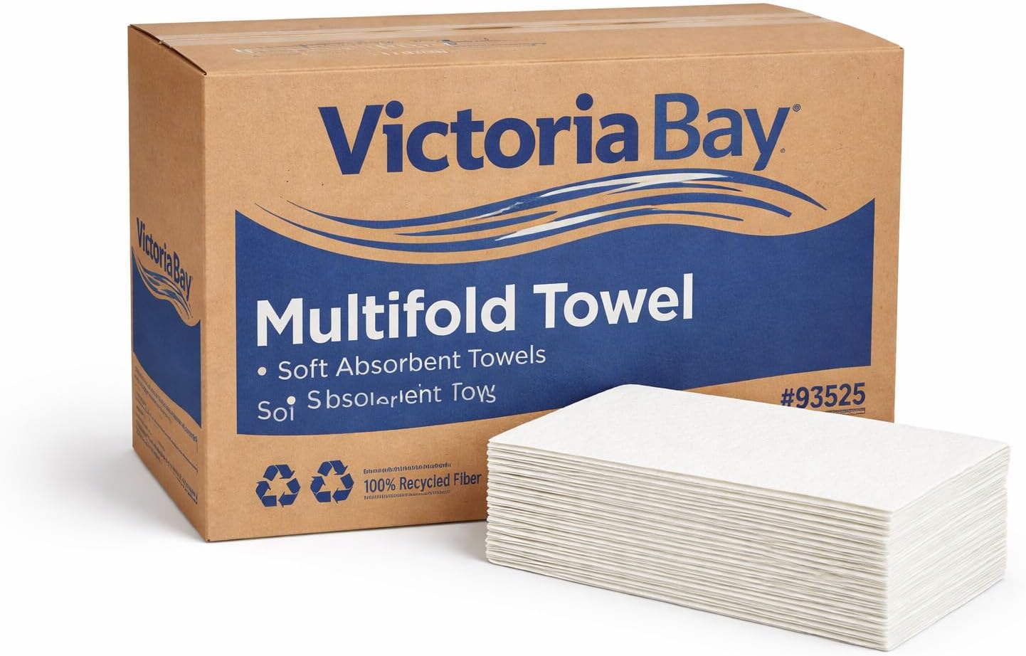 Toallas de papel multipliegue comercial 1 capa 1000 unidades blancas
