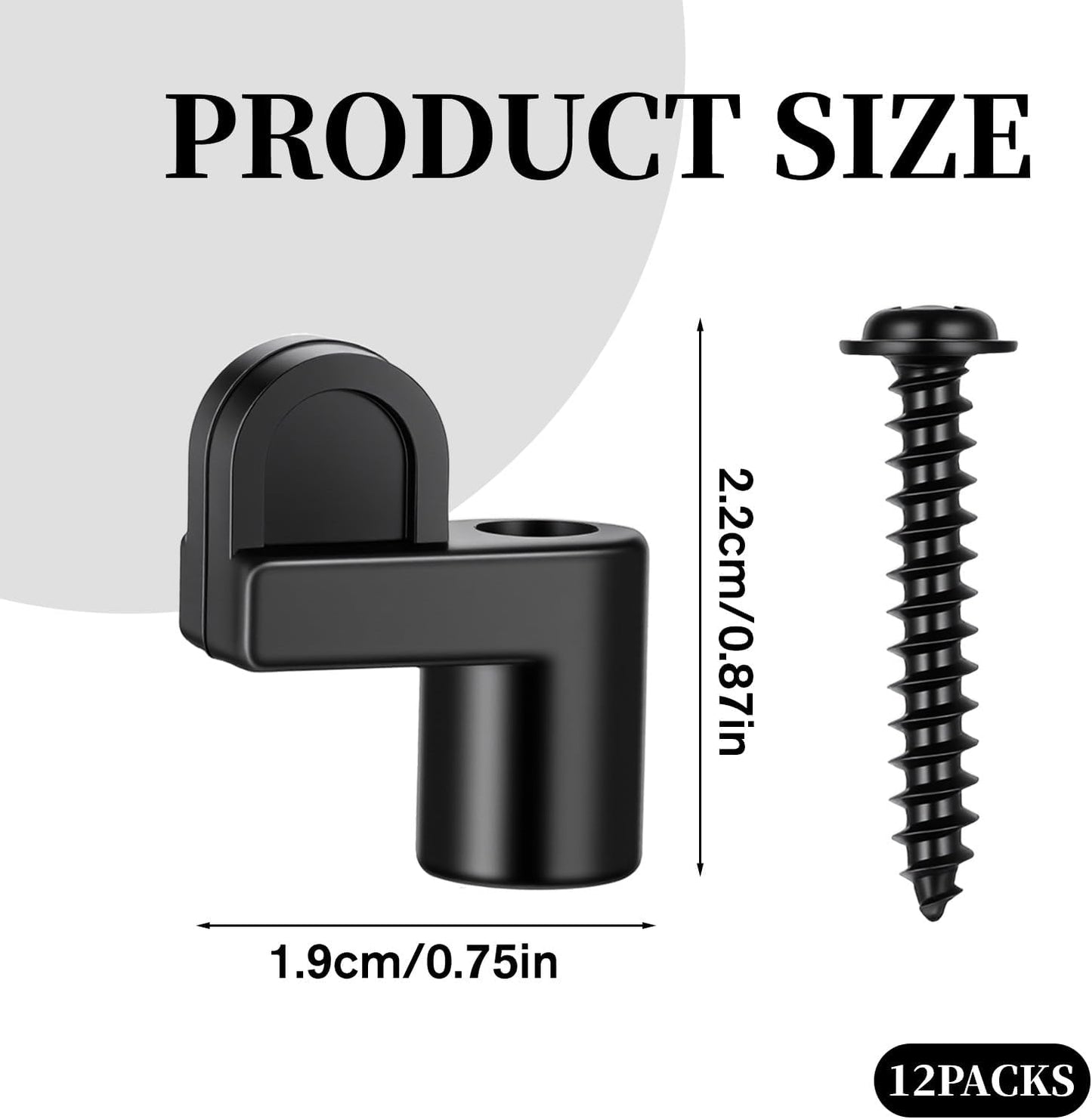 12 Clips Puerta Pantalla 3/8pulg Negros Ventana Vidrio
