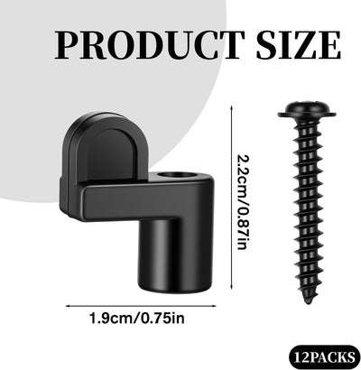 12 Clips Puerta Pantalla 3/8pulg Negros Ventana Vidrio