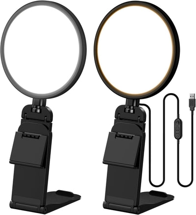2 Luces Anillo 5" para Zoom y Videoconferencia con 50 Modos