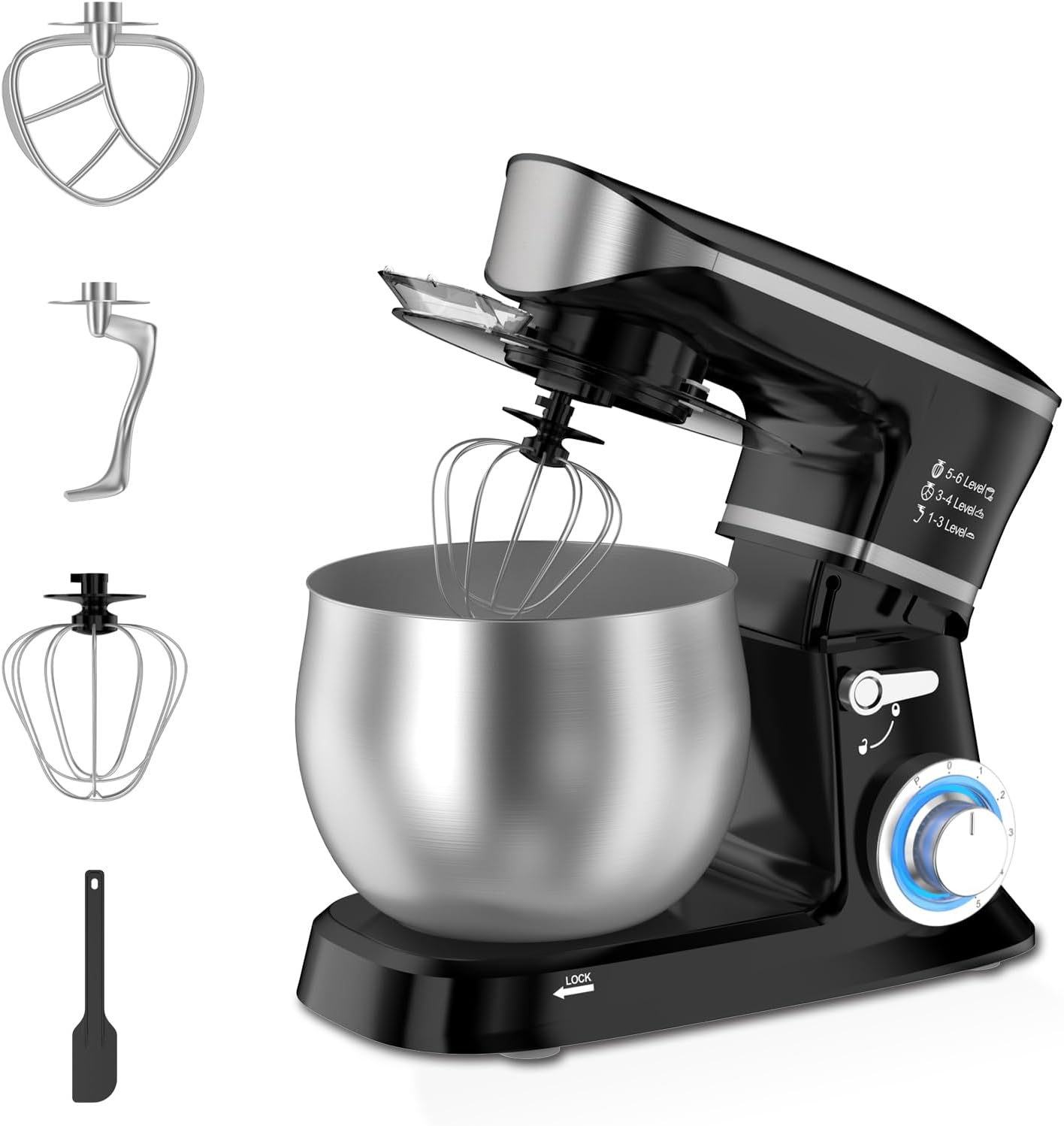 Batidora eléctrica pie 6.5qt cabeza inclinable 6 vel