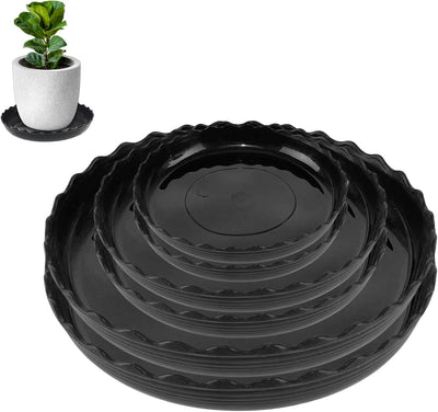 6 Pzas Bandejas Plástico Onduladas para Plantas 6/8/10pulg