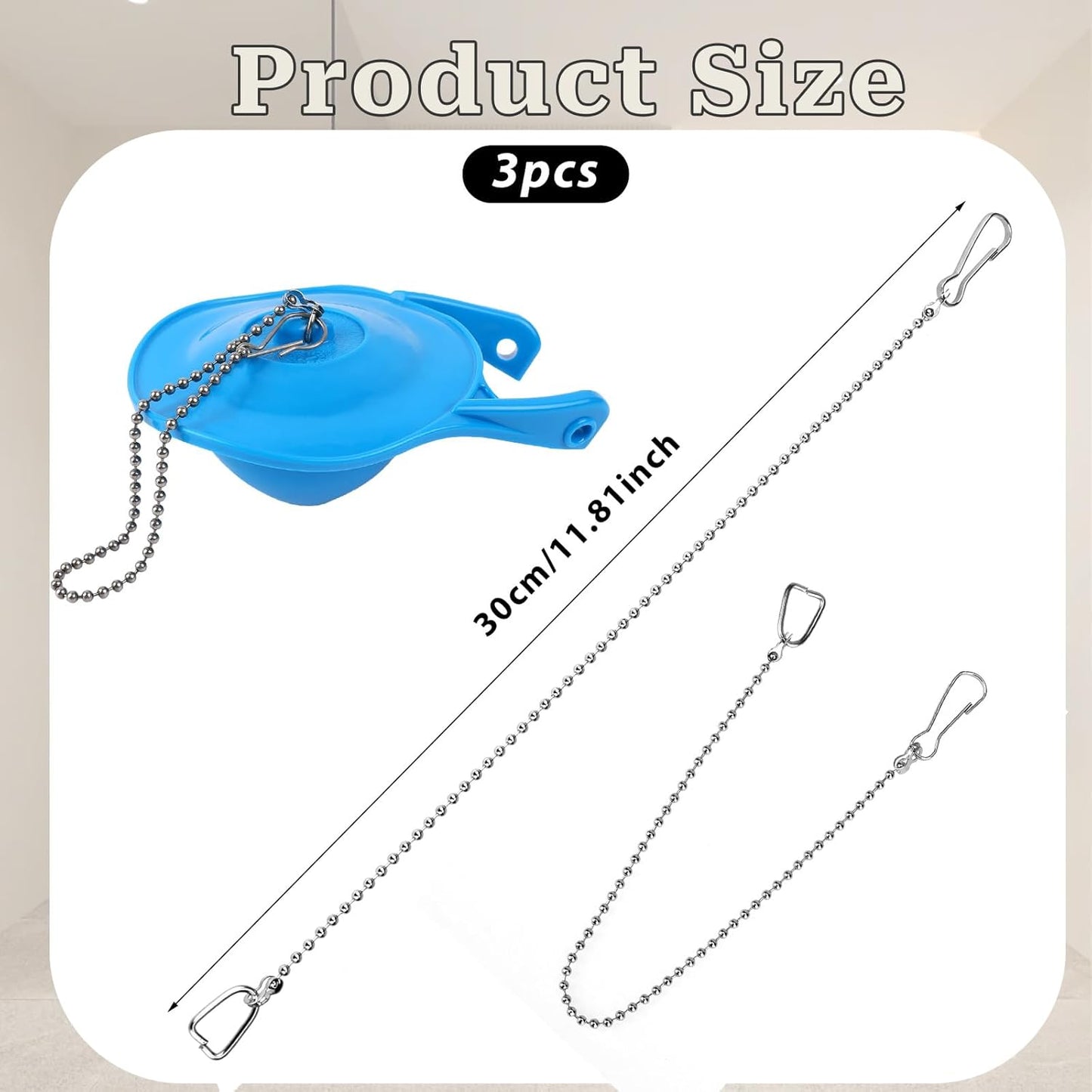 Cadena universal inodoro 12pulg acero inox con gancho