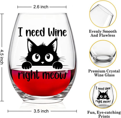 Vaso de vino para amantes del gato regalo divertido para mujer