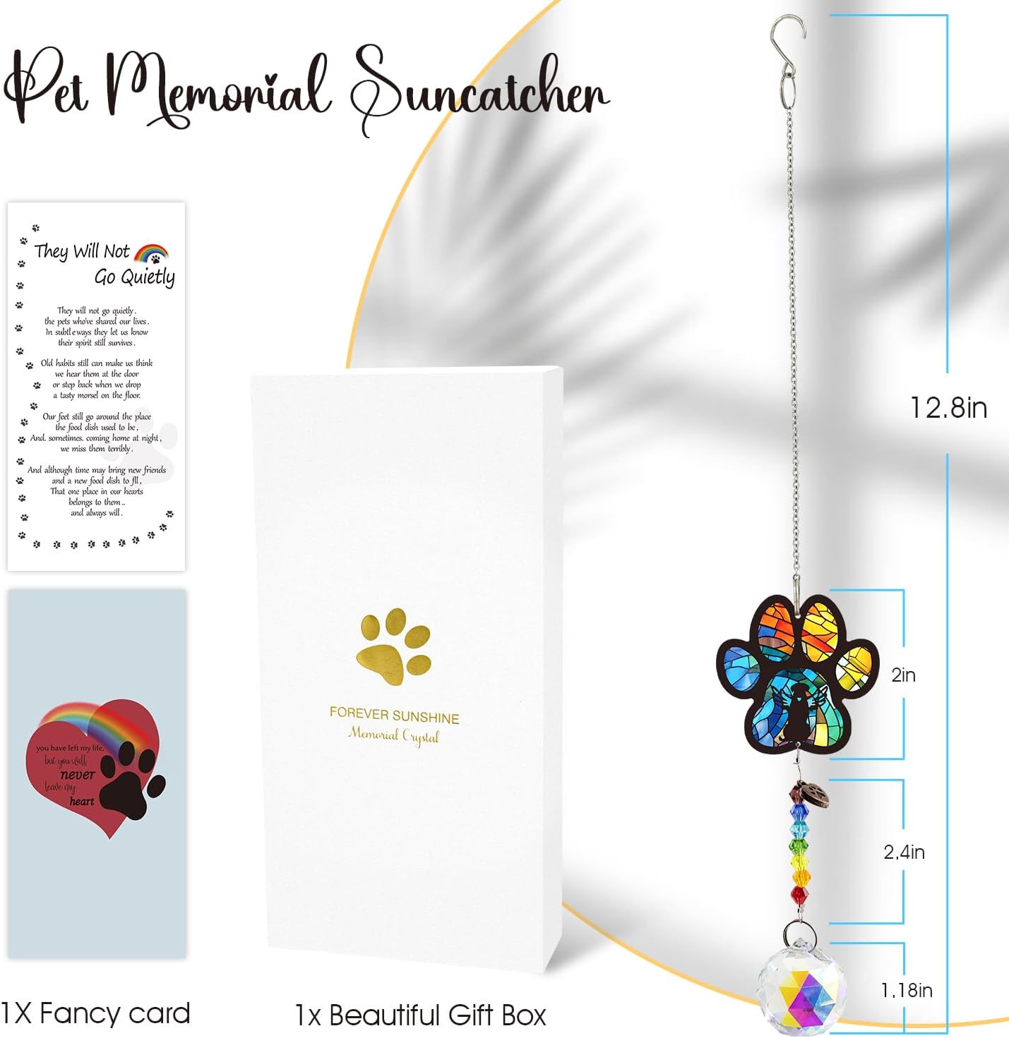 Atrapasoles conmemorativo para perros con tarjeta