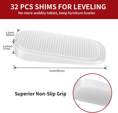 Niveladores muebles 32 pzas silicona anti-tambaleo