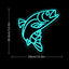 Letrero neón pescado salmon azul USB para dormitorio
