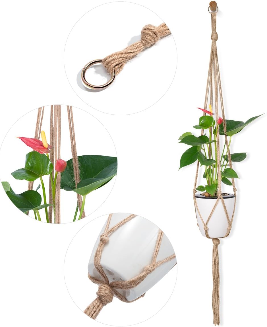 Soportes colgantes macramé para plantas 6 pzas 3 tamaños