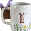 Taza de té de cerámica primavera con detalle de conejito
