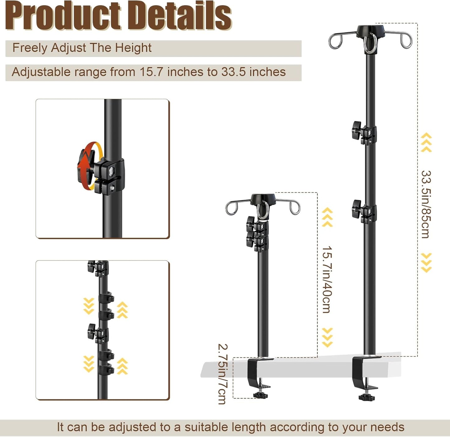 Percha Giratoria Soporte Eje Flexible Abrazadera Mesa Comp Foredom