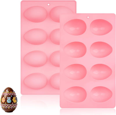 Juego de 2 moldes de silicona para huevos de Pascua 8 cavidades