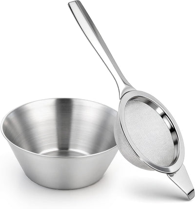 2 Tamices Matcha con Base Acero Inox para Té Café Cóctel