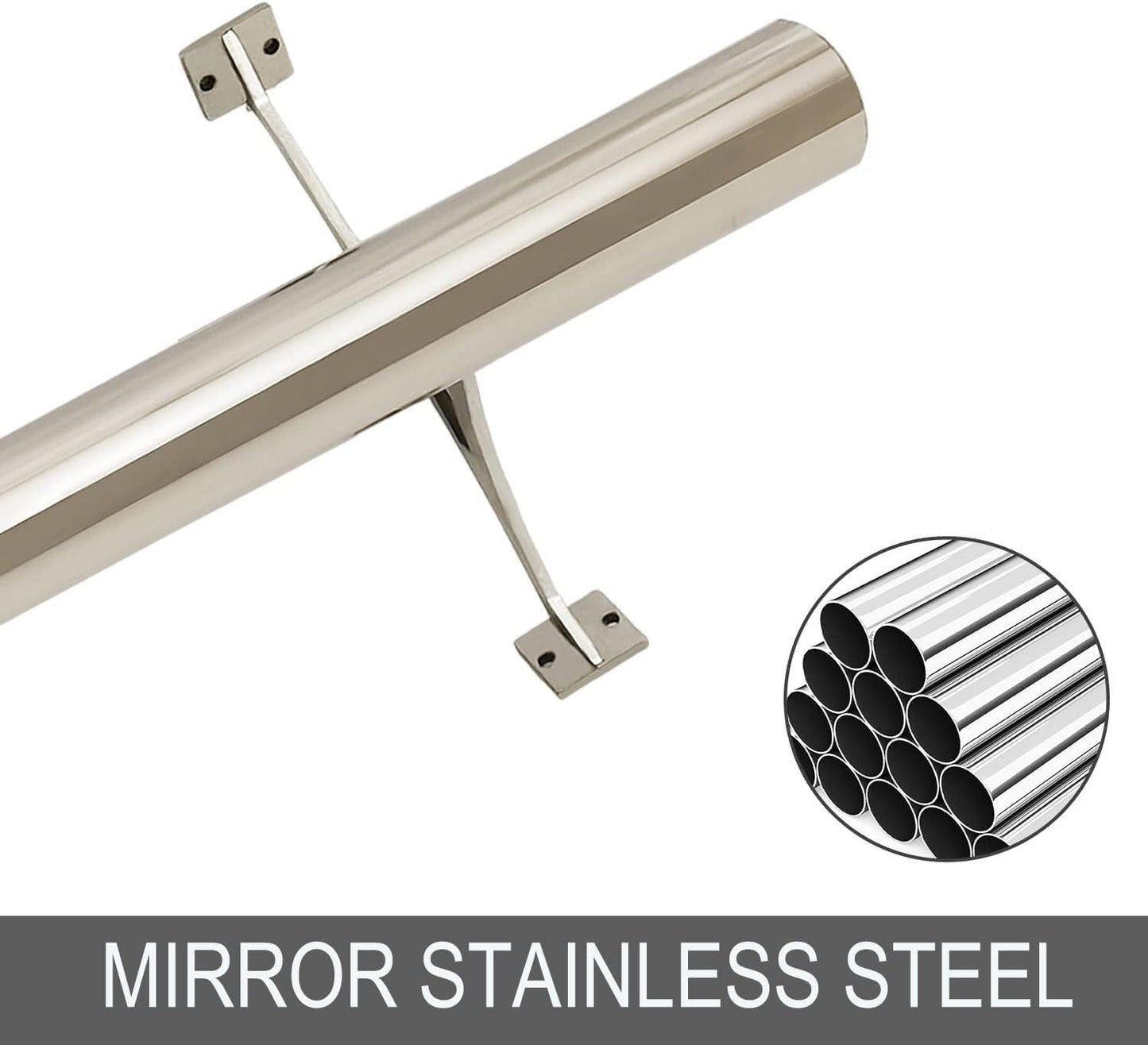 Kit riel barra acero inox 5ft accesorios montaje pared piso