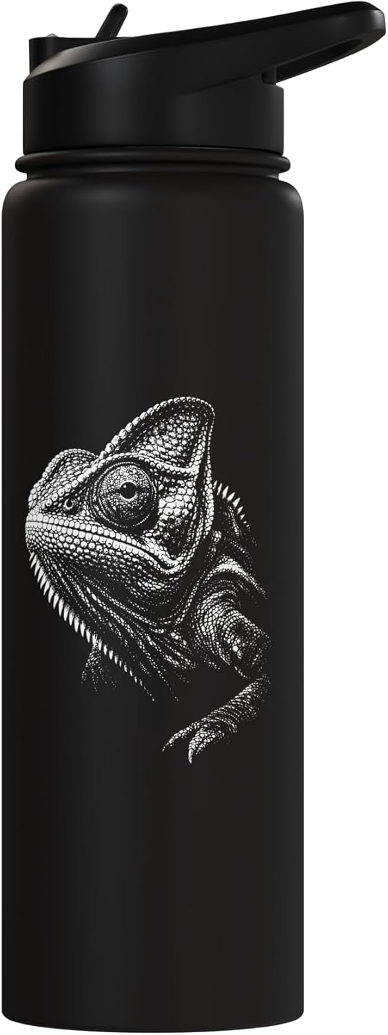 Botella de agua acero inoxidable sin BPA para amantes de animales en blanco y negro