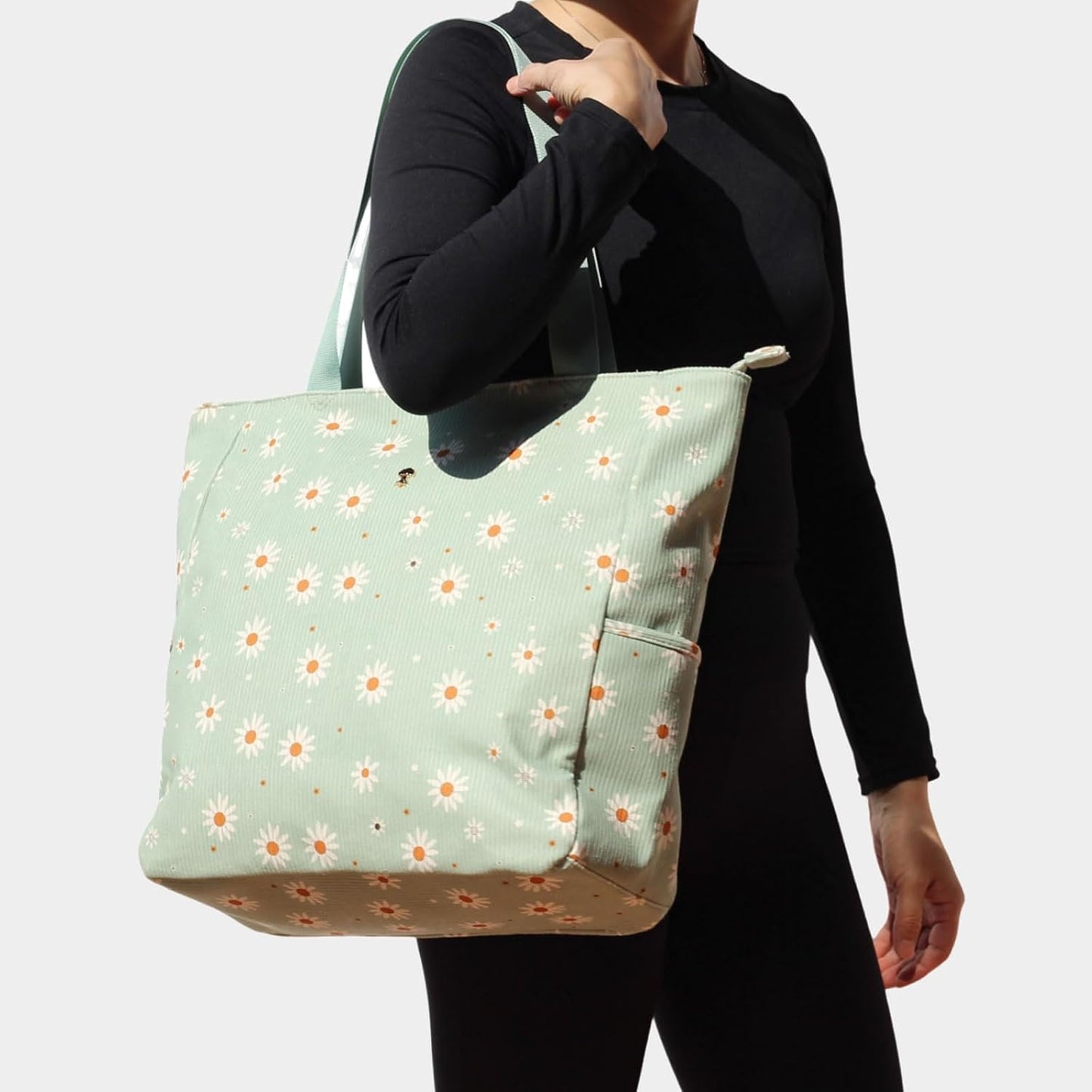 Bolsa hombro grande resistente agua diseño floral