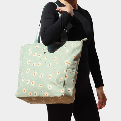 Bolsa hombro grande resistente agua diseño floral