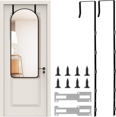 Set 4 Ganchos Ajustables Hierro Negro Plateado Puerta