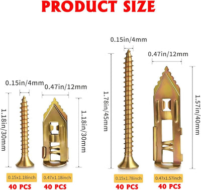 Kit anclajes autoperforantes yeso 160 pzas acero zinc