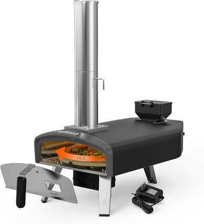 Horno pizza pellets 12pulg piedra giratoria portátil exterior
