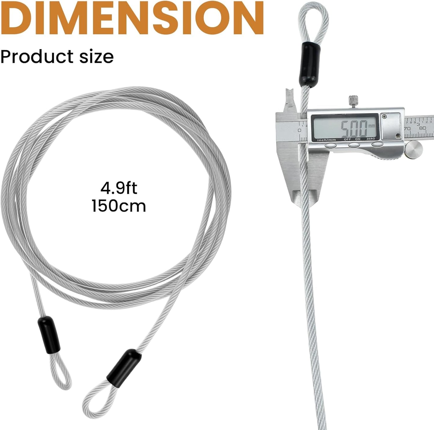 2 Cables Seguridad Acero Inox Trenzado Bicicletas