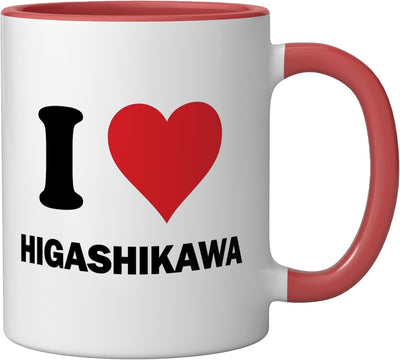 Taza cerámica Japón Higashikawa rojo/blanco souvenir