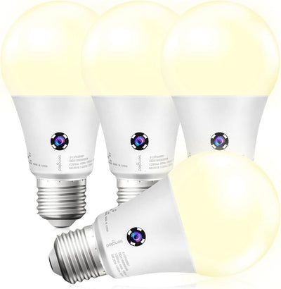 Bombilla LED A19 sensor exterior pack 4 3000K blanco suave