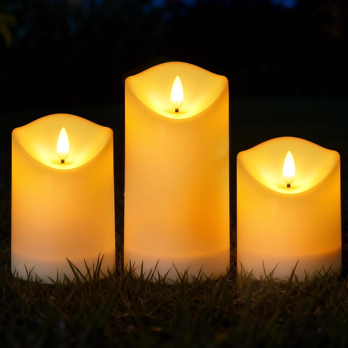 Velas solares impermeables recargables para jardín y patio